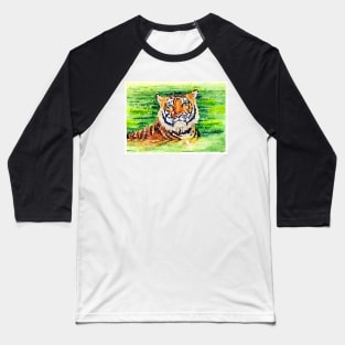 Tiger Watercolor Baseball T-Shirt